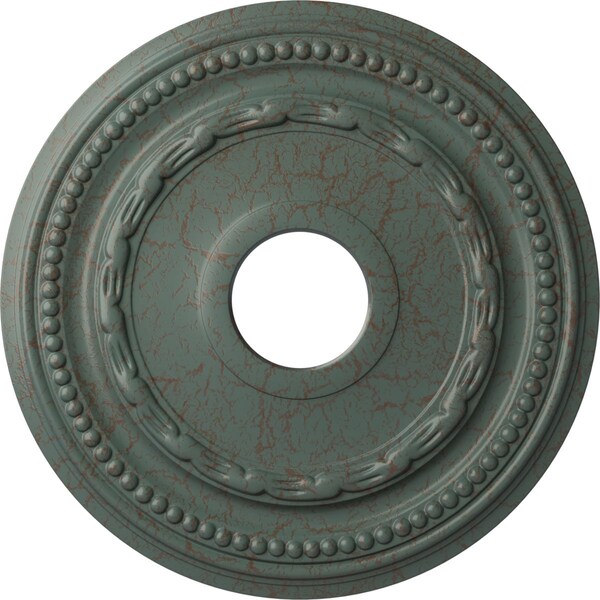 Ekena Millwork Federal Ceiling Medallion (Canopies up to 8 1/2"), 15 3/8"OD x 3 5/8"ID x 1"P, Cloud Burst Crackle CM15FECBC - main